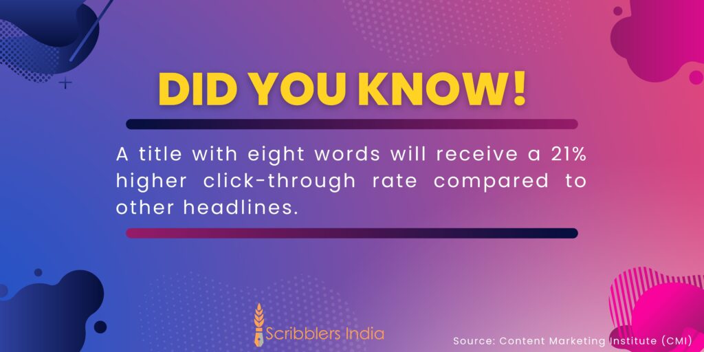 Interesting fact on the importance of headlines.